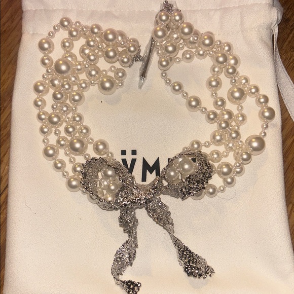 YVMIN × SHUSHU/TONG Lace Bow Imitation Pearl Necklace - Picture 5 of 7